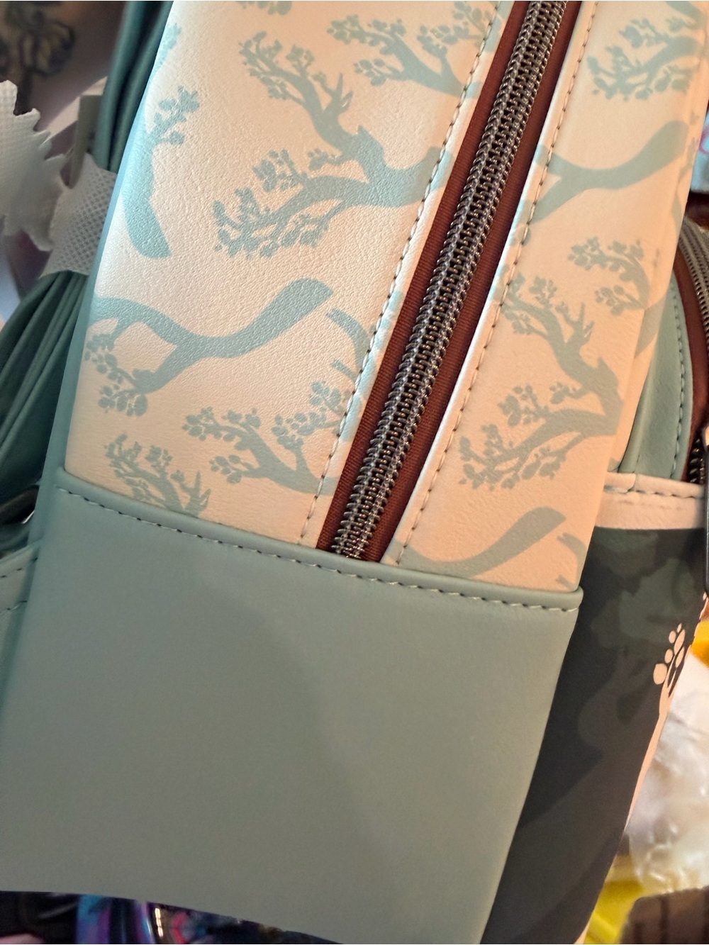 Disney Loungefly Snow White Teal White Red Accent Mini Backpack - Picture 4 of 5